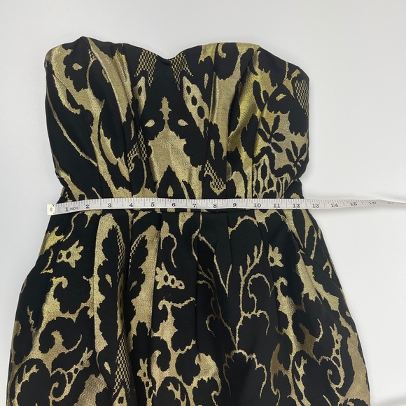 🐯2/$15🐯 H&M Gold Black Brocade CocktailDress - Picture 2 of 15